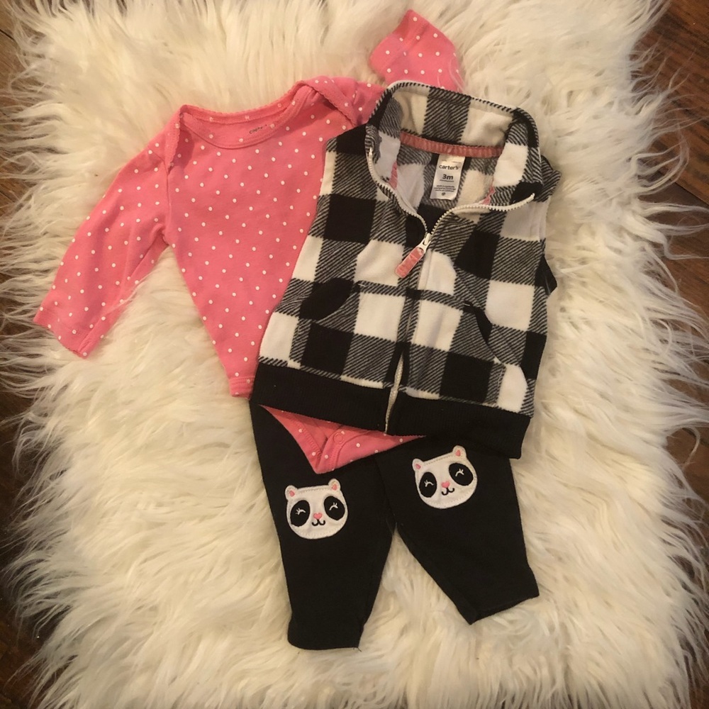Carter’s 3 month 3 piece Panda Outfit